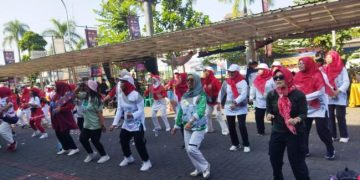 Camat Margahayu Sosialisasikan Senam Bedas Sambil Sampaikan  13 Program Prioritas Kabupaten Bandung