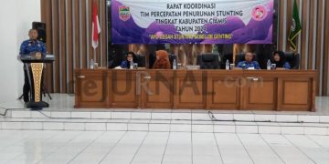 Foto: Sekda Ciamis Andang Firman saat memberikan sambutan di Rakor TPPS