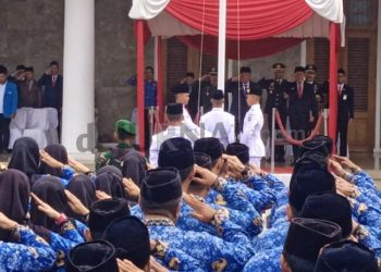Foto: pemkab Ciamis Gelar Upacara Peringatan Sumpah Pemuda di Halaman Pendopo Bupati Ciamis, Senin (28/10/2024)