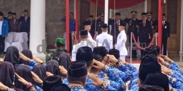 Foto: pemkab Ciamis Gelar Upacara Peringatan Sumpah Pemuda di Halaman Pendopo Bupati Ciamis, Senin (28/10/2024)