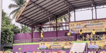 Foto : Ist/ Ratusan Peserta Senam Golkar Padati Lapang Lokasana Sabtu (6/11/2024)