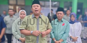Ketua Tim Pemenangan Paslon 02 Cucun Ahmad Syamsurijal Umumkan Kemenangan  Paslon  Bupati-Wakil Bupati Bandung Dadang Supriatna-Ali Syakieb