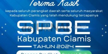 Foto : Kabupaten Ciamis meraih predikat "Sangat Baik" dalam Evaluasi Sistem Pemerintahan Berbasis Elektronik (SPBE) Tahun 2024