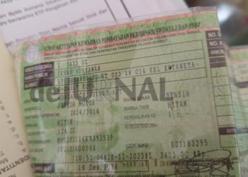 Foto : ist/ STNK dari warga Sukaregang yang kehilangan BPKB