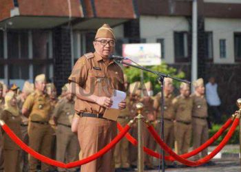 Bupati Garut Pimpin Apel Gabungan Perdana di Lingkungan Pemkab Garut