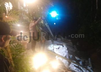 Polsek Wanaraja Tinjau Lokasi Longsor di Desa Cinunuk