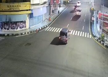 Foto : Sejumlah ruas jalan di Ciamis sepi dari pengendara arus balik Minggu malam (06/04/2025)