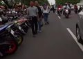 Foto : Sejumlah kendaraan roda dua terpakir di pusat kota alun alun Ciamis pada saat sore hari