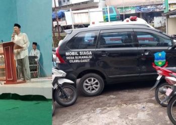 Kolase : Asep Edwin di acara Halal bi Halal MUI Desa Sukamaju, dan mobil kendaraan operasioanal desa Sukamaju.