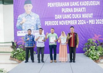 Wujudkan Empati dan Apresiasi, Bupati Ciamis Serahkan Uang Kadedeuh dan Santunan Duka bagi ASN Purna Bakti