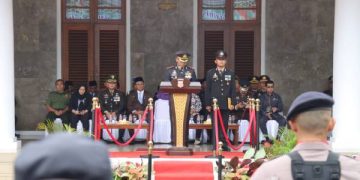 Peringati Hari Bhayangkara ke-79, Polres Ciamis Gelar Upacara di Halaman Pendopo