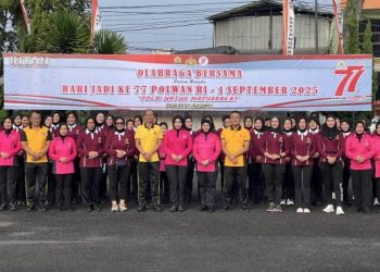 Peringati HUT Polwan ke-77, Polres Garut Gelar Olahraga Bersama