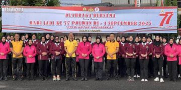 Peringati HUT Polwan ke-77, Polres Garut Gelar Olahraga Bersama