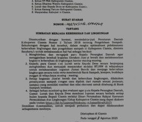 Ciamis Gencarkan Gerakan Jumat Bersih, Bupati Ajak Warga Lebih Peduli Lingkungan