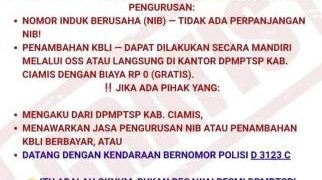 Waspada Penipuan Mengatasnamakan DPMPTSP Ciamis, Semua Layanan Perizinan Resmi Gratis!