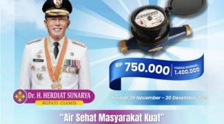 Perumdam Tirta Galuh Luncurkan Promo Akhir Tahun, Pemasangan Baru Rp750 Ribu Wilayah Ciamis dan Cisaga.