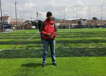 Dibangun di Tanah Carik, Lapangan Mini Soccer Satu dari 5 Program Implementasi Visi Misi Desa Sukamenak Kembangkan Ekonomi