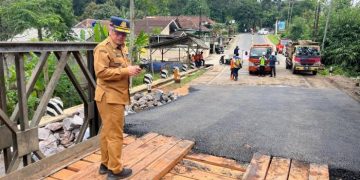Dishub Ciamis Tegaskan Jembatan Bailey Cikaleho Hanya untuk Kendaraan Maksimal 20 Ton Dengan Sistem Buka Tutup