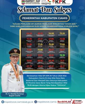 Akhir Tahun Penuh Prestasi, Ciamis Raih Status Hijau “Terjaga” SPI KPK, Tertinggi se-Jawa Barat