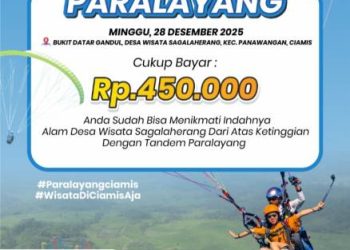 Berani Coba? Tandem Paralayang Datar Gandul Ciamis Resmi Dibuka Minggu Ini