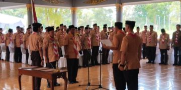 Dilantik di Astana Gede Kawali, Mabicab dan Kwarcab Pramuka Ciamis 2025–2030 Siap Perkuat Pembinaan Generasi Muda