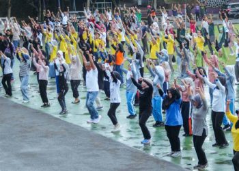 ASN Ciamis Hidupkan Taman Lokasana, Olahraga Bersama dan Bersih-Bersih Jadi Simbol Energi dan Kebersamaan