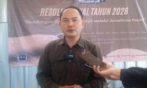 Foto : Ketua IJTI Korda Galuh Raya saat diwawancara pada acara Talkshow