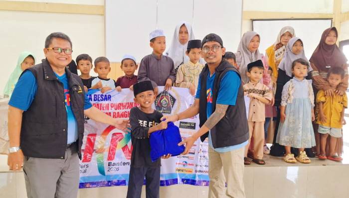 Kegiatan Bansos HPN 2026 PWI Purwakarta menyasar puluhan anak yatim piatu yang berdomisili di wilayah Desa Cimahi