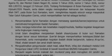 Bupati Herdiat Keluarkan SE Amaliyah Ramadan 1447 H, Ini Aturan Lengkap Ibadah dan Aktivitas di Ciamis