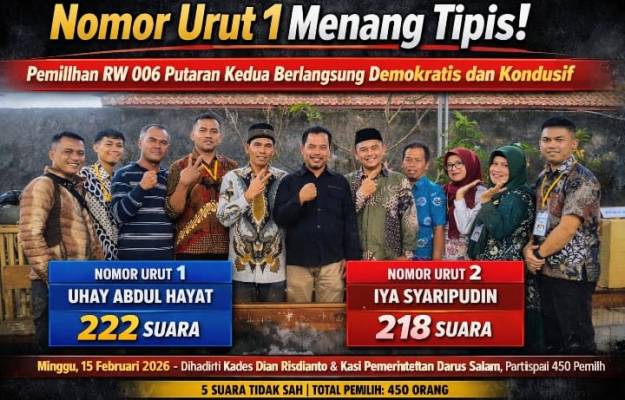 Uhay Abdul Hayat Menang Tipis, RW 006 Desa Suci Punya Ketua Baru