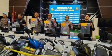 Satreskrim Polres Subang Tangkap 9 Pelaku Komplotan Curanmor Lintas Daerah