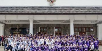 Foto: ist/ Sejumlah Pasukan Ungu Kabupaten Ciamis berfoto bersama Bupati Herdiat dan Jajaran