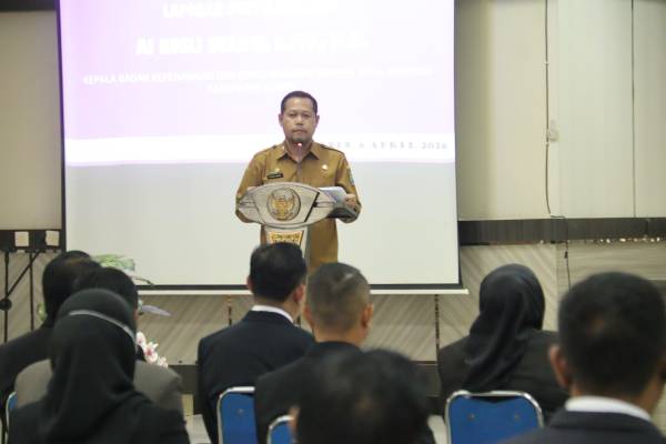 Foto : Kepala BKPSDM Ciamis Ak Rusli Suargi menyampaikan laporan kegiatan PKA. Senin (06/04/2026)