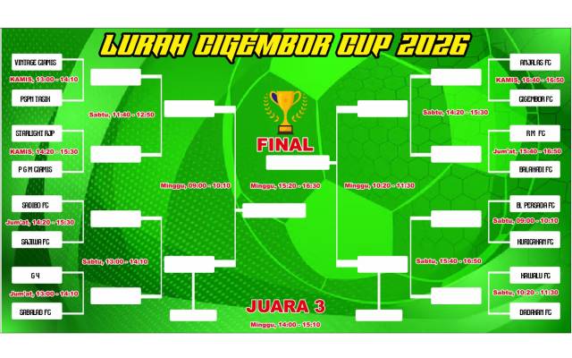 Foto : Jadwal Pertandingan Lurah Cigembor Cup 2026.