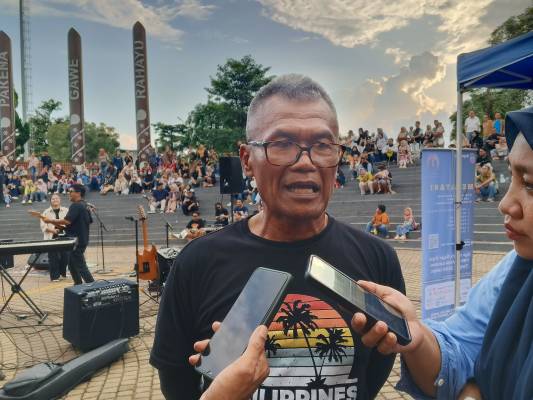Foto : Kepala Bapenda Ciamis , Aef Saepulloh saat di wawancara dalam kegiatan gebyar bauat