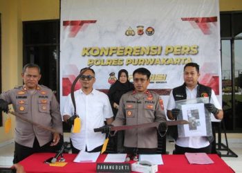Satreskrim Polres Purwakarta Ringkus Pelaku Tawuran, Senjata Tajam Hingga Satu Meter Diamankan