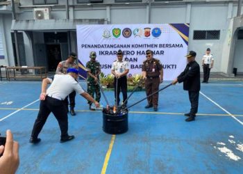Pemusnahan Barang Sitaan, Lapas Ciamis Nyatakan Komitmen Bersih dari Halinar