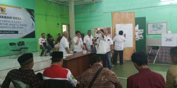 Farhan Taufik Akbar Unggul dalam  Pilkades PAW Desa Margahayu Selatan Calkades Nomor 1dan 3 Hanya Selisih 1 Suara