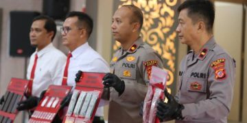 Polres Garut Menggelar Konferensi Pers Pengungkapan Kasus Tindak Pidana Penyalahgunaan Narkotika, Psikotropika, dan Obat-obatan Tertentu
