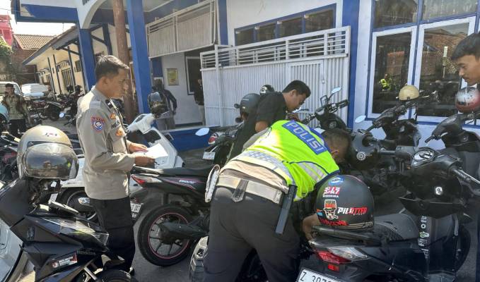 40 Knalpot Brong Motor Roda Dua Yang Digunakan Pelajar Berhasil Diamankan Polsek Tarogong Kidul