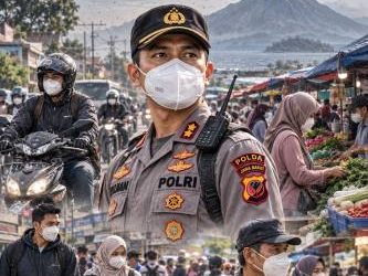 Polres Garut Ajak Masyarakat Jaga Kesehatan, Waspadai Partikel Halus Abu Vulkanik