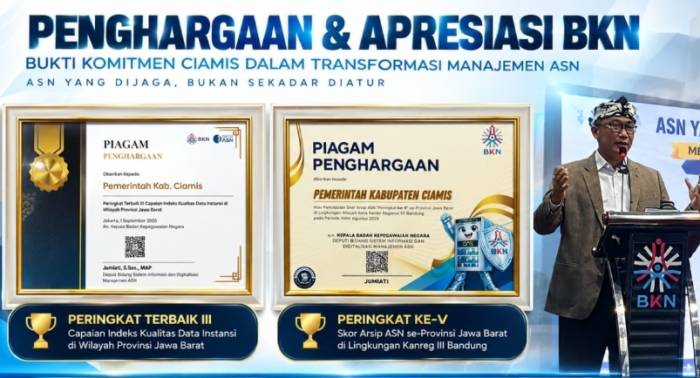 Ciamis Bawa Pulang Dua Penghargaan BKN, Bukti Komitmen Tata Kelola ASN