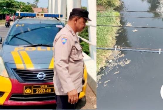 Polisi Cek Kondisi Sungai Cilamaya, Antisipasi Dampak Air Berwarna Hitam dan Berbusa