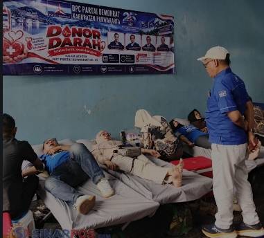 Setetes Darah Sejuta Harapan, Demokrat Purwakarta Gelar Aksi Donor Darah